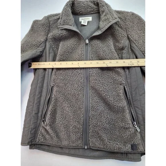 RUFF HEWN Cozy Gray Faux Sherpa Fleece Full Zip L Wicking Cabin Outdoor Neutral - Picture 4 of 10
